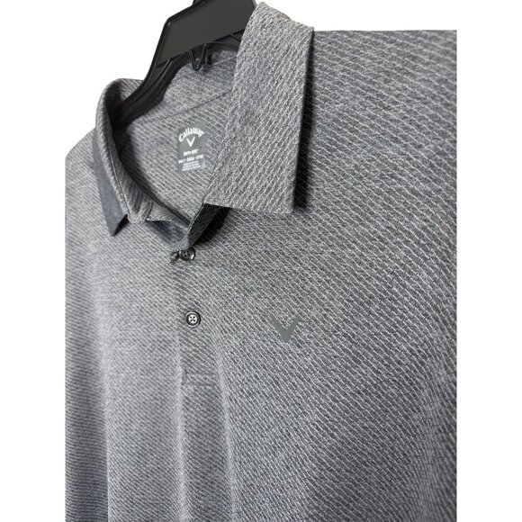 Callaway Men's Opti-Dry Gray Fine Line Heathered Golf Polo Shirt Size 2XLT - Picture 2 of 8